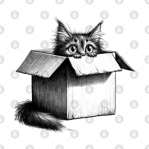 Cat in the box - Peeping Cat by Teebevies