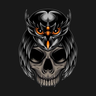 Owl head and skull T-Shirt