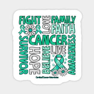 Cervical Cancer Awareness - Fight love survivor ribbon Magnet