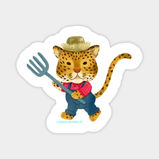 Leopard Farmer Magnet