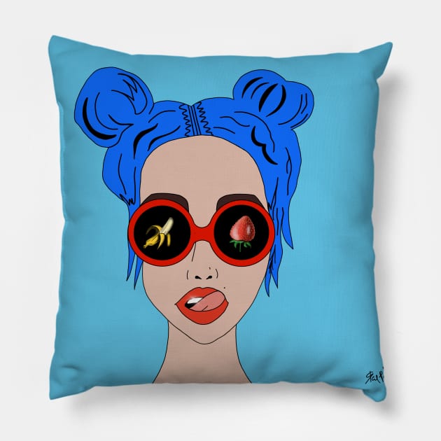 Banana or strawberry? Pillow by Yasya