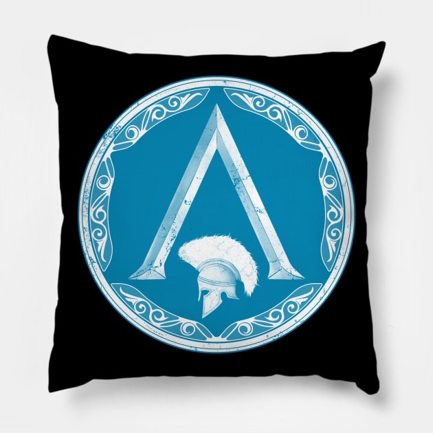 Spartan Shield Pillow by NicGrayTees