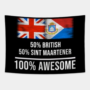 50% British 50% Sint Maartener 100% Awesome - Gift for Sint Maartener Heritage From Sint Maarten Tapestry