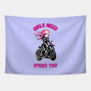 Girls Need Speed Too Tapestry