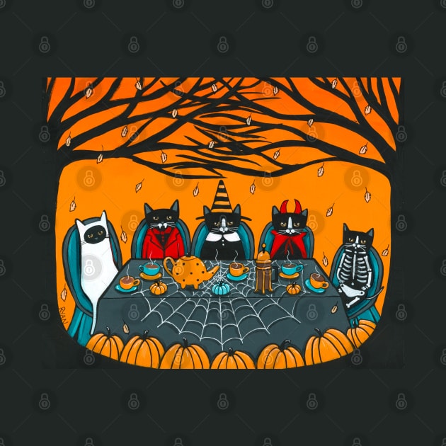 Halloween Tea and Coffee Party by KilkennyCat Art