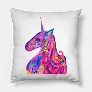 Rainbow Watercolor Unicorn Pillow