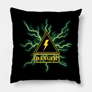 Danger High Voltage Pillow