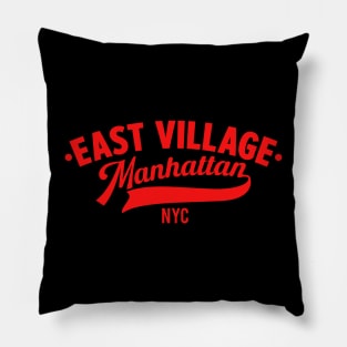 East Village Manhattan - NYC Minimal Logo Pillow