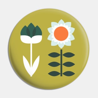 Set Sun Olive Flower Pin