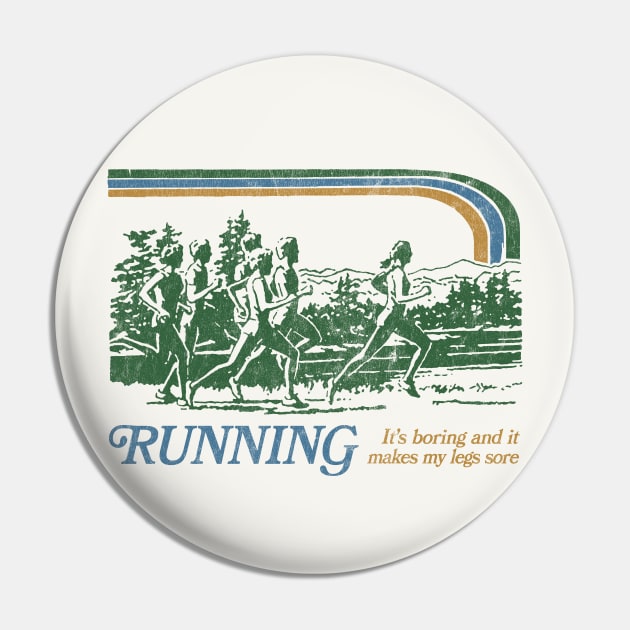 Running / 80s Vintage Style Parody Design Pin by DankFutura