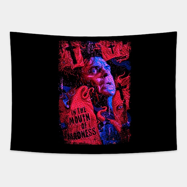 Descend into Madness In the Mouth Tribute Tapestry by labyrinth pattern