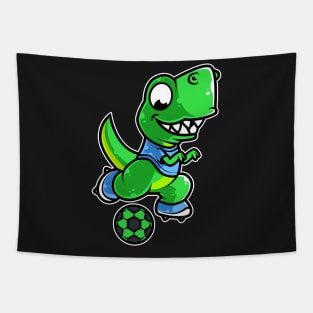 Dinosaur Football Game Day Funny Team Sports Rex Soccer design Tapestry