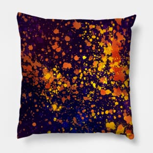 Paint Splatter Neck Gator Blue and Orange Paint Splatters Pillow