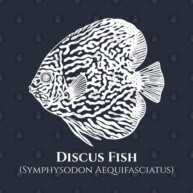 Discus Fish with Common and Scientific Names - aquarium lovers design by Green Paladin