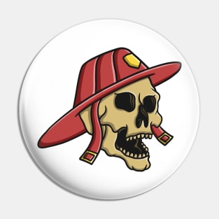 Fire Fighter Skull Pin