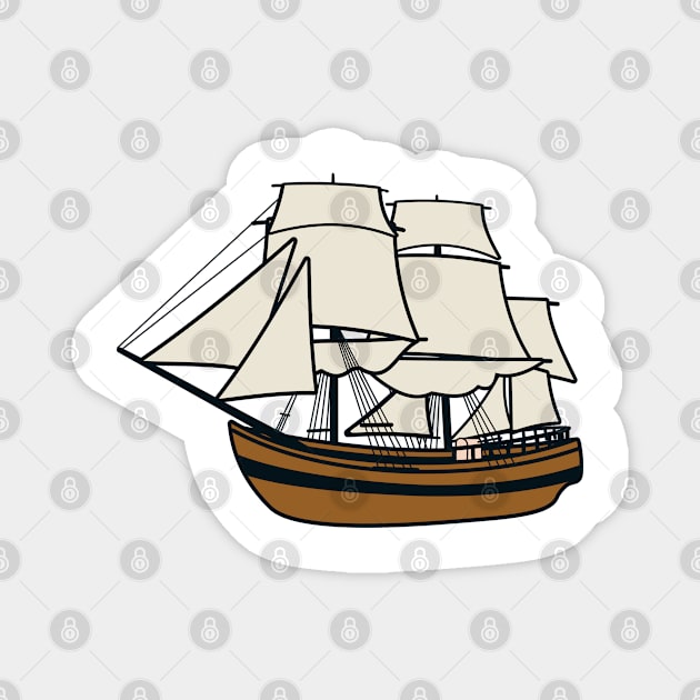 Sailing Ship Magnet by ShirtyLife