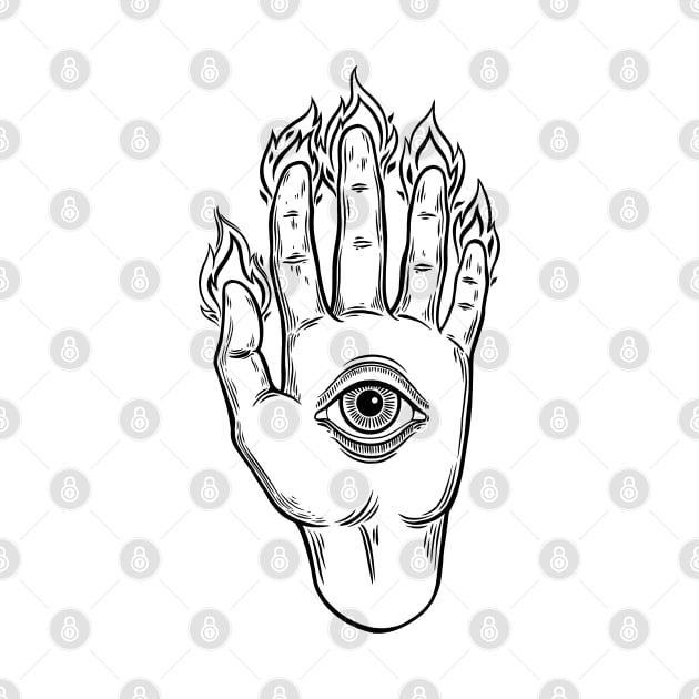 Mysterious Eye. Magic Hand by OccultOmaStore