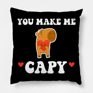 Valentines Day You Make Me Capy Funny Capybara Pillow