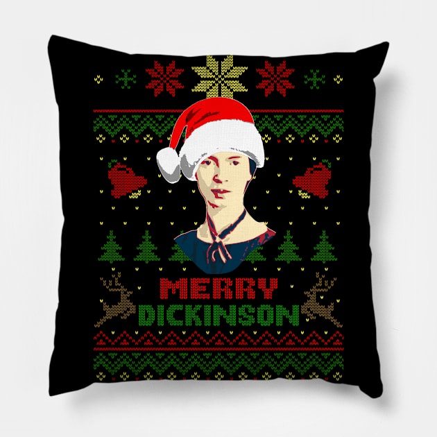 Emily Dickinson Merry Dickinson Pillow by Nerd_art