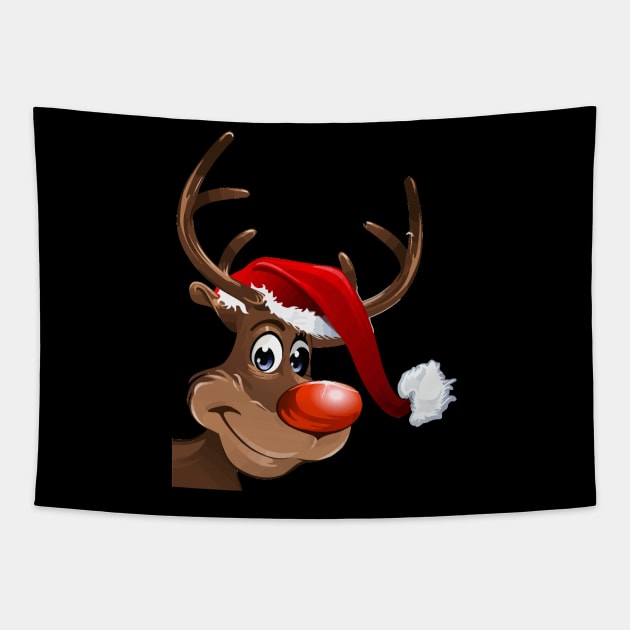 Santa Claus Reindeer Tapestry by AdeShirts