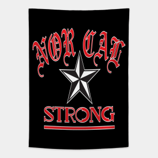 NOR CAL STRONG DESIGN #1-RED/WHITE BORDER Tapestry