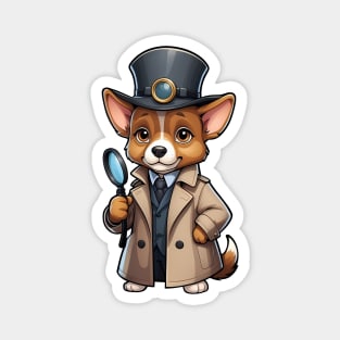 Cute Detective Dog Magnet