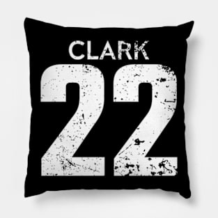 Caitlin Clark White Distressed Jersey Number 22 Pillow