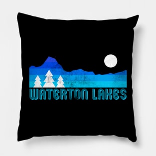 Waterton Lakes national park retro vintage Pillow