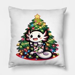 Axolotl Christmas Pillow