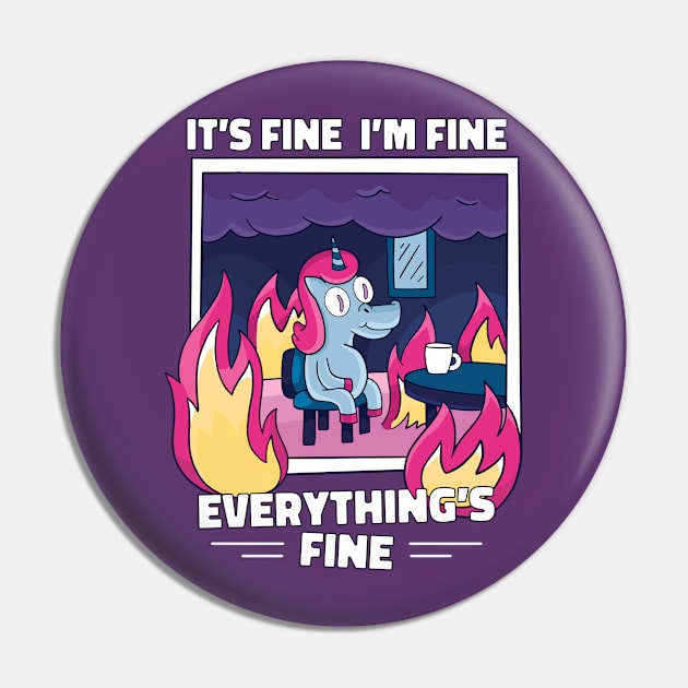 Funny Unicorn Stress Management Personal Development Pin by USProudness