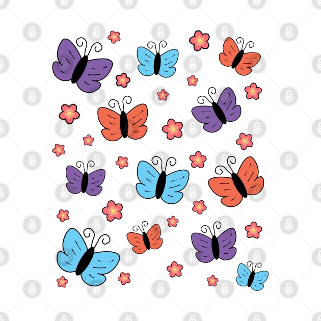 Pretty Butterflies And Flowers by LunaMay