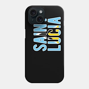 Saint Lucia Flag Text Phone Case