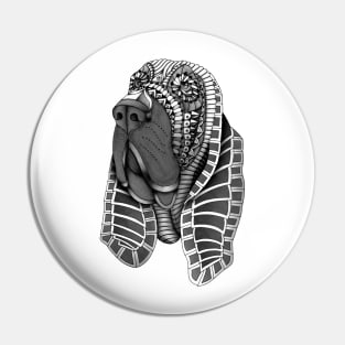 Ornate Bloodhound Pin