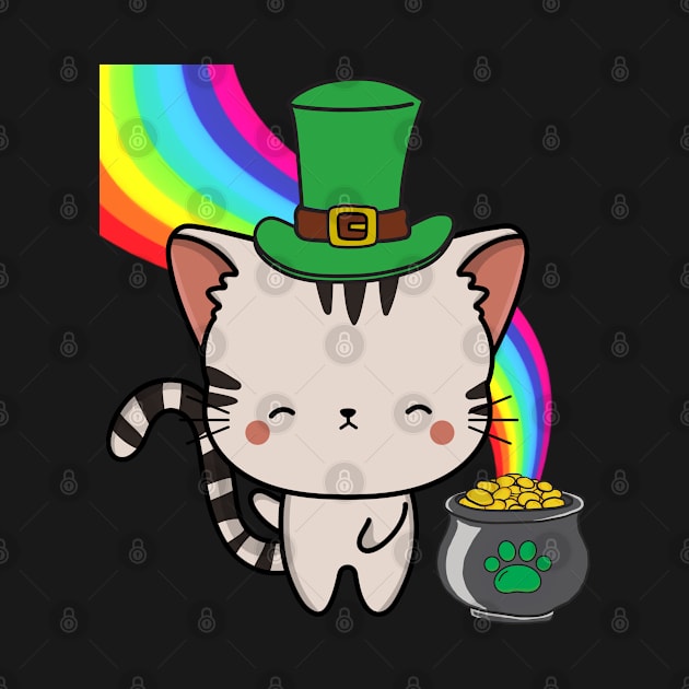 Funny Tabby Cat celebrates st patrick's day by Pet Station