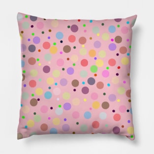 vibrant bright colorful polka dots pattern Pillow