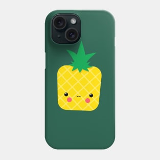 Kawaii Fruit Illustration with a cute Pineapple for Kids Phone Case