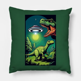 UFO Dinosaurs Pillow
