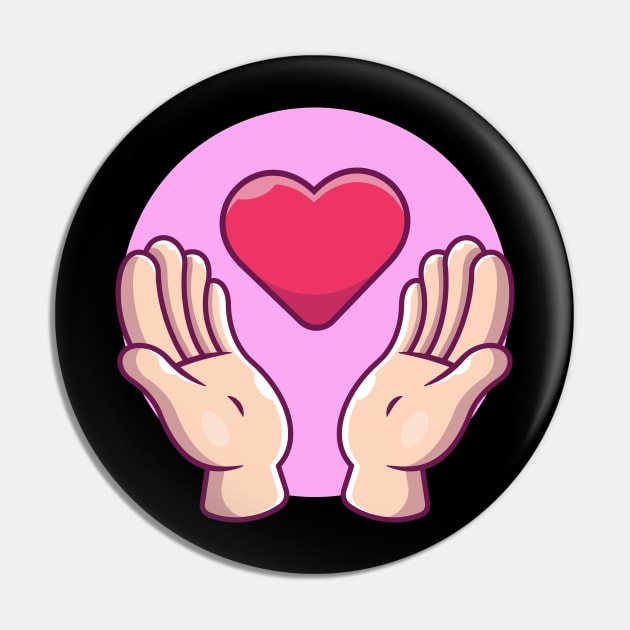 Hands catching love cartoon Pin by Catalyst Labs