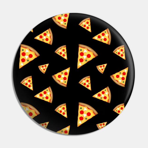 Cool and fun pizza slices pattern on Black Pin by PLdesign