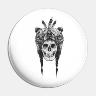 Dead shaman (b&w) Pin