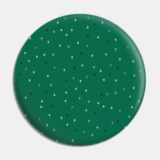 Festive Silver Polka Dots on Green Pin