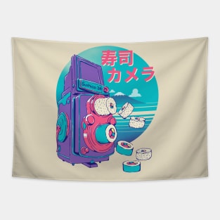 Retro Sushi Camera Tapestry