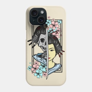 Geisha Japanese Skull Design Phone Case