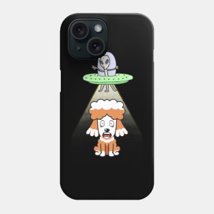 Funny poodle is being abducted by aliens Phone Case