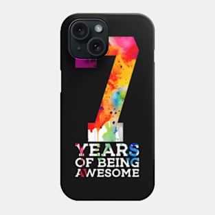 Kids 7 Years Of Being Awesome 7Th Birthday Phone Case