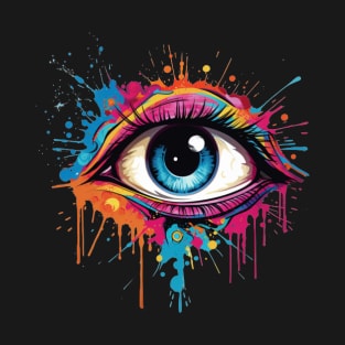 Abstract Watercolor Painting Third Eye Splash Paint T-Shirt