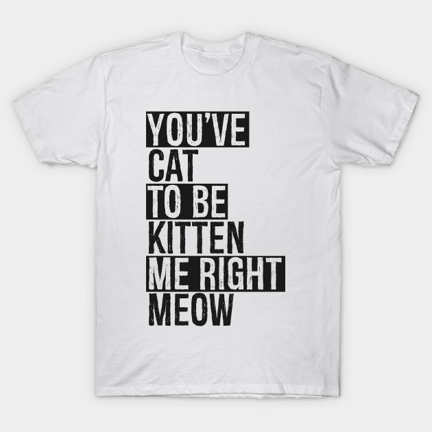 You Ve Cat To Be Kitten Me Right Meow Youve Cat To Be Kitten Me Right Meow T Shirt Teepublic