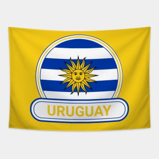 Uruguay Country Badge - Uruguay Flag Tapestry