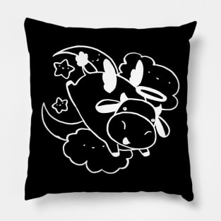 Angel Cow White Line Pillow