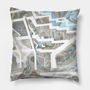 geisel library art architecture vector glitch collage Pillow